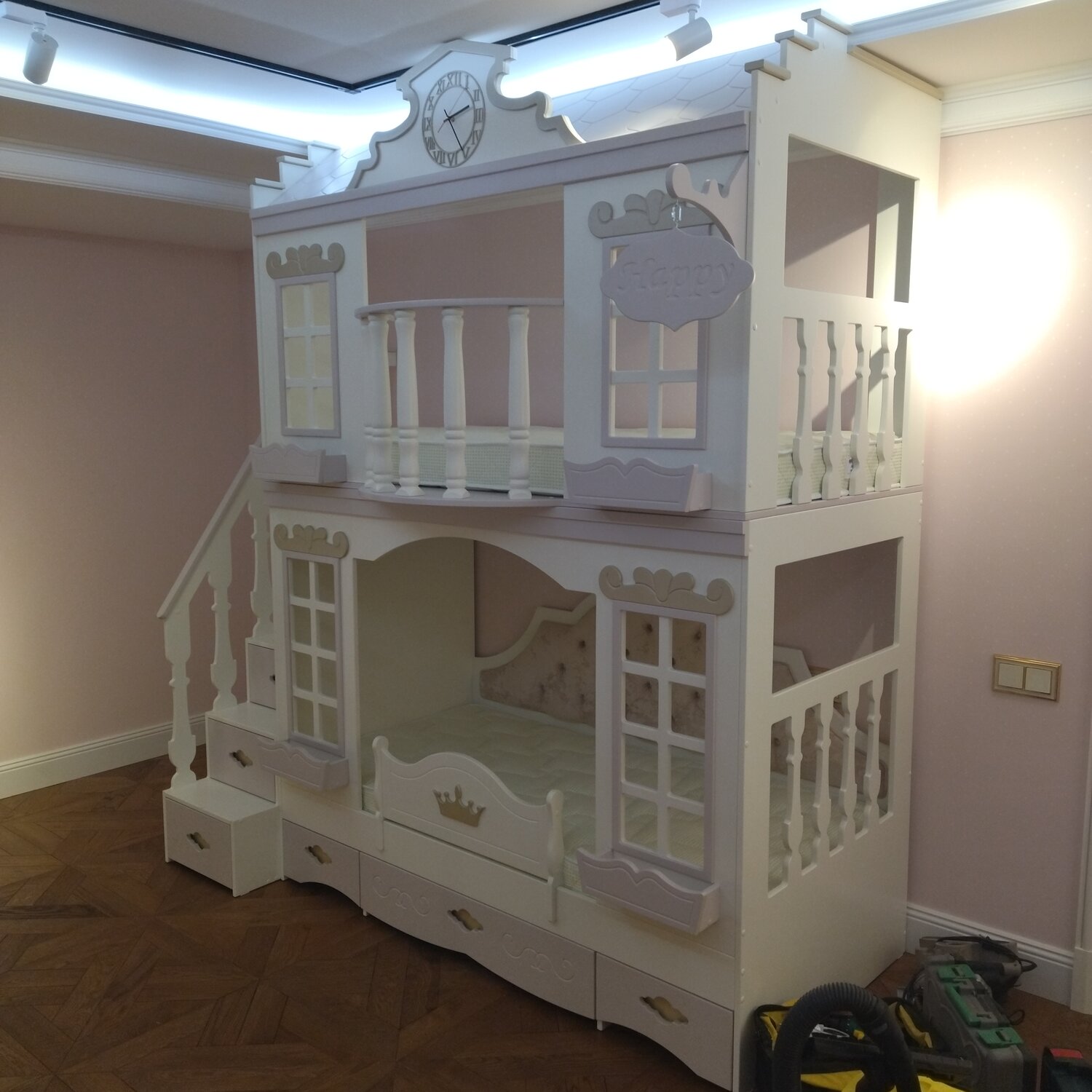 двухъярусная кровать домик, кровать-домик вилли, двухъярусная кровать домик сказка дс-17 с лесенкой, кукольный домик 3 д конструктор, кровать домик