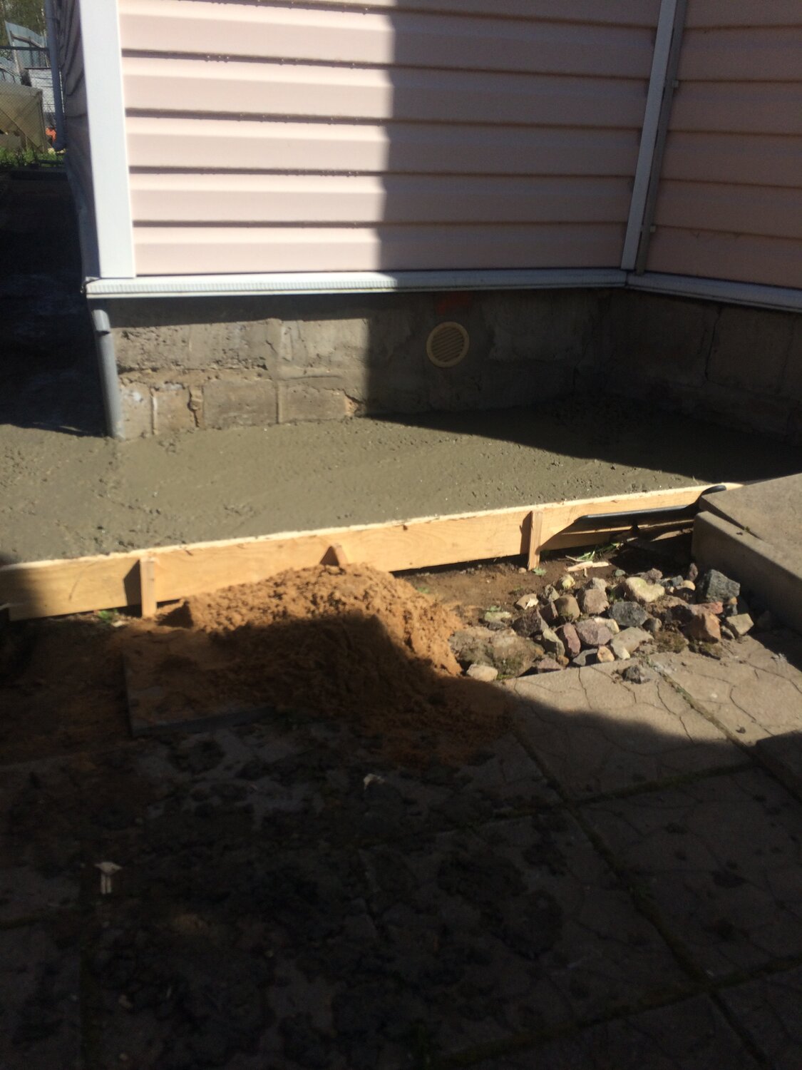 отмостка фундамента, обустройство отмостки, отмостка, слои отмостки вокруг дома, отмостка вокруг дома