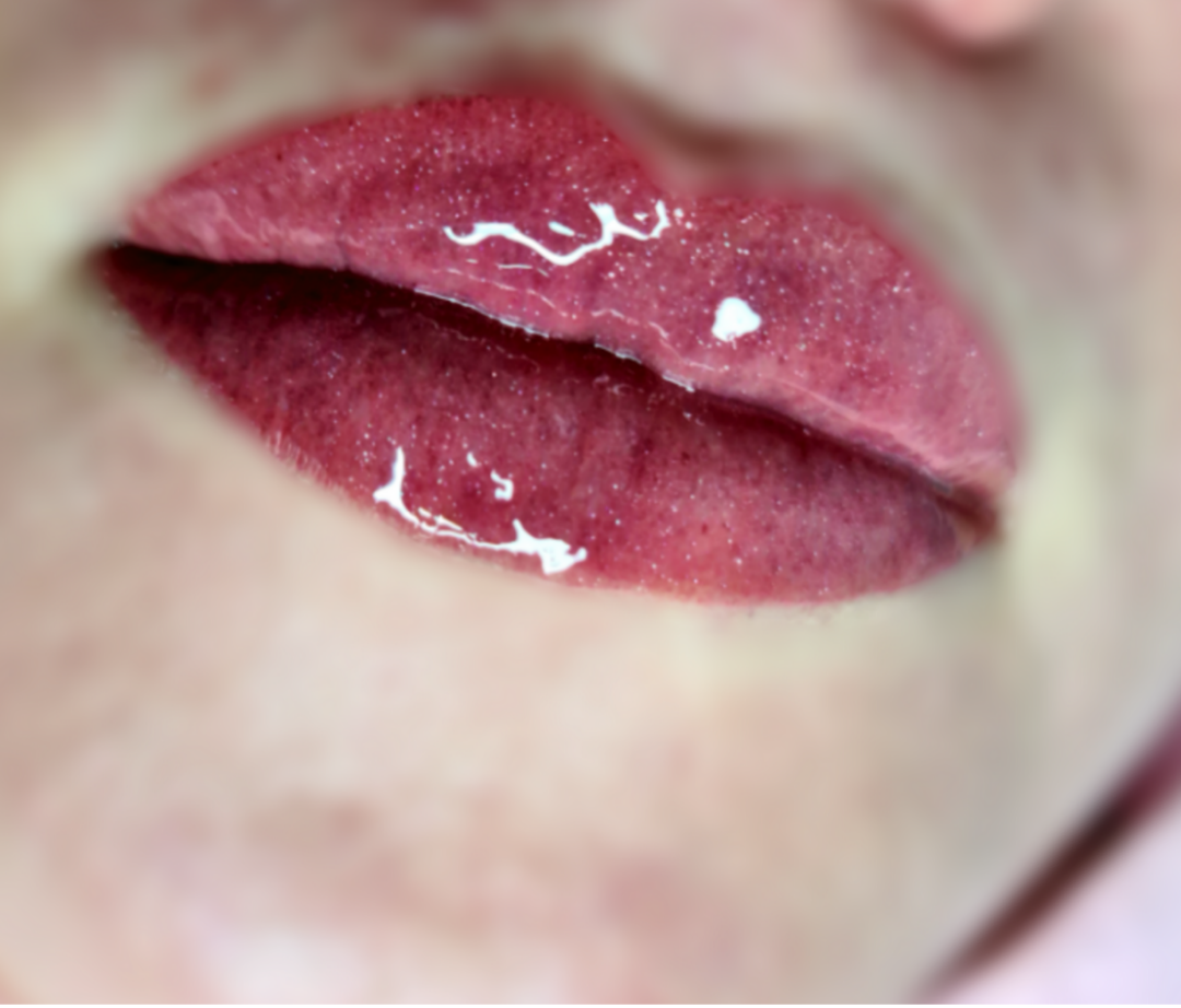 губа, губы арт, татуаж губ вишневый, lip gloss, перманент