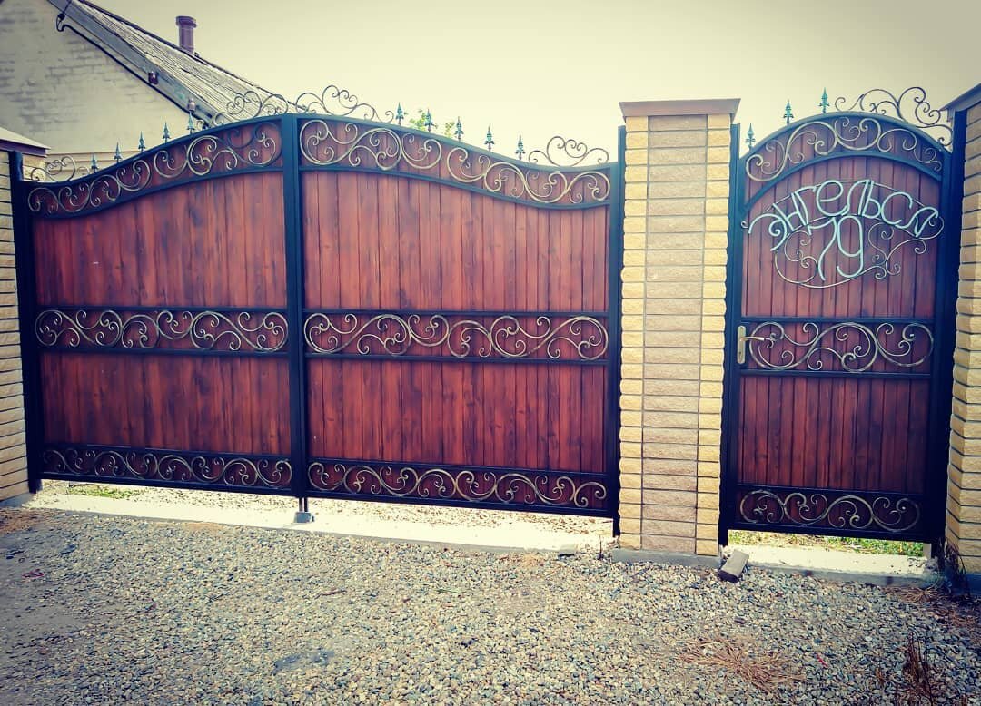 ворота, ворота ковка, ворота и калитка, кованый ворота, ворота с калиткой с элементами ковки