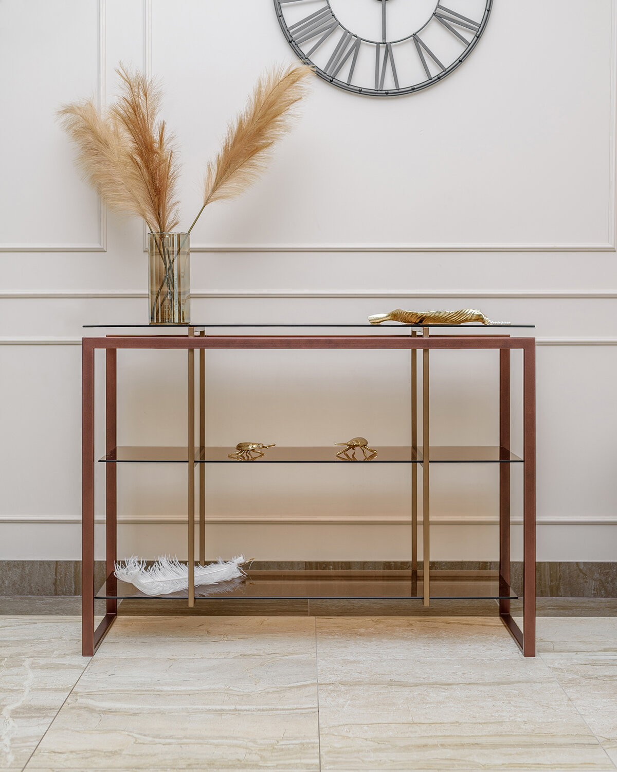 консольный столик pippard console table champagne, консольный столик аллен, консоль арт деко, консоль мебель, столик консоль