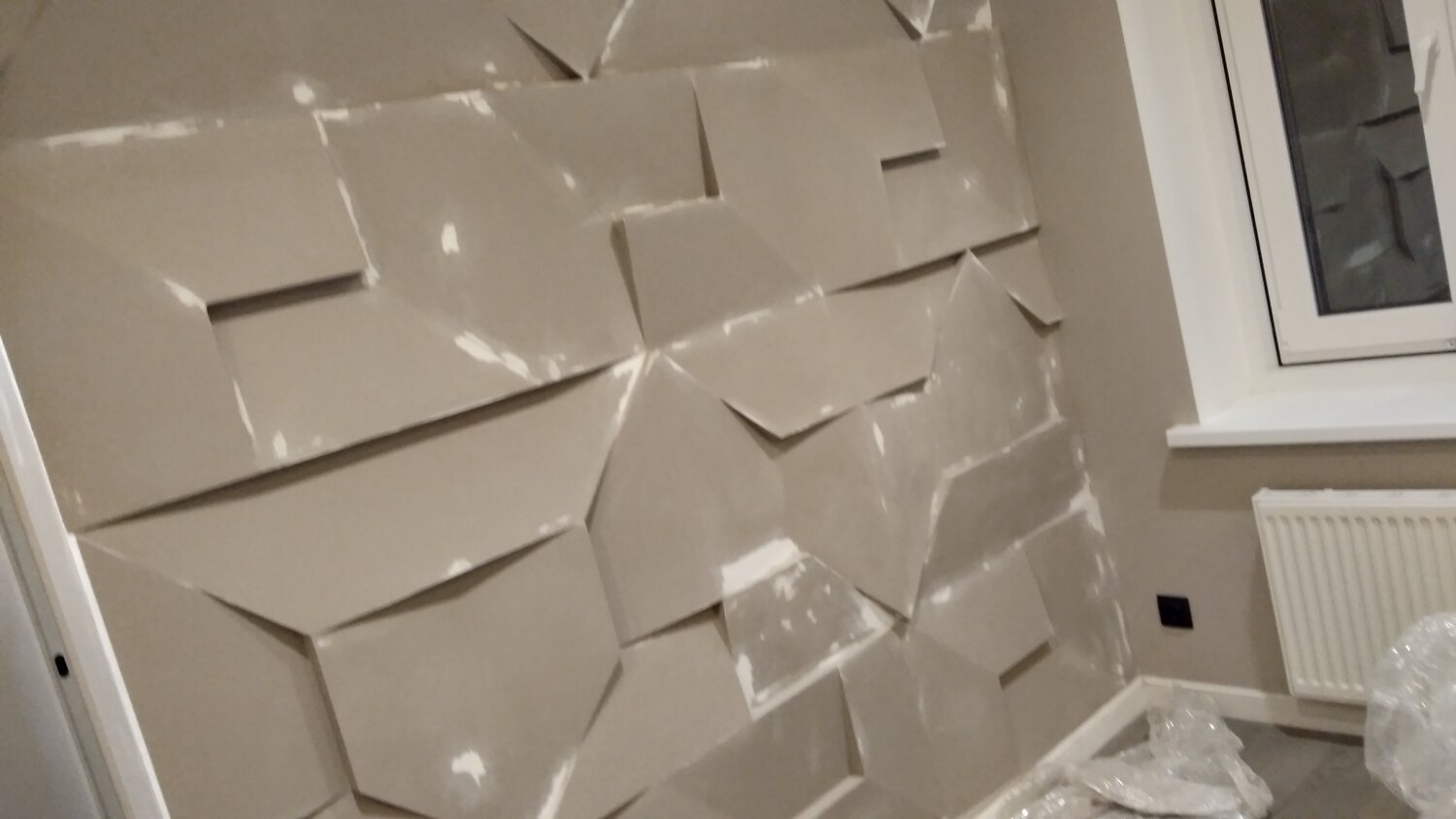гипсовые 3 д панели, гипсовые 3 d панели, гипсовые панели, 3 д панели, гипсовая 3d панель в виде мятой бумаги