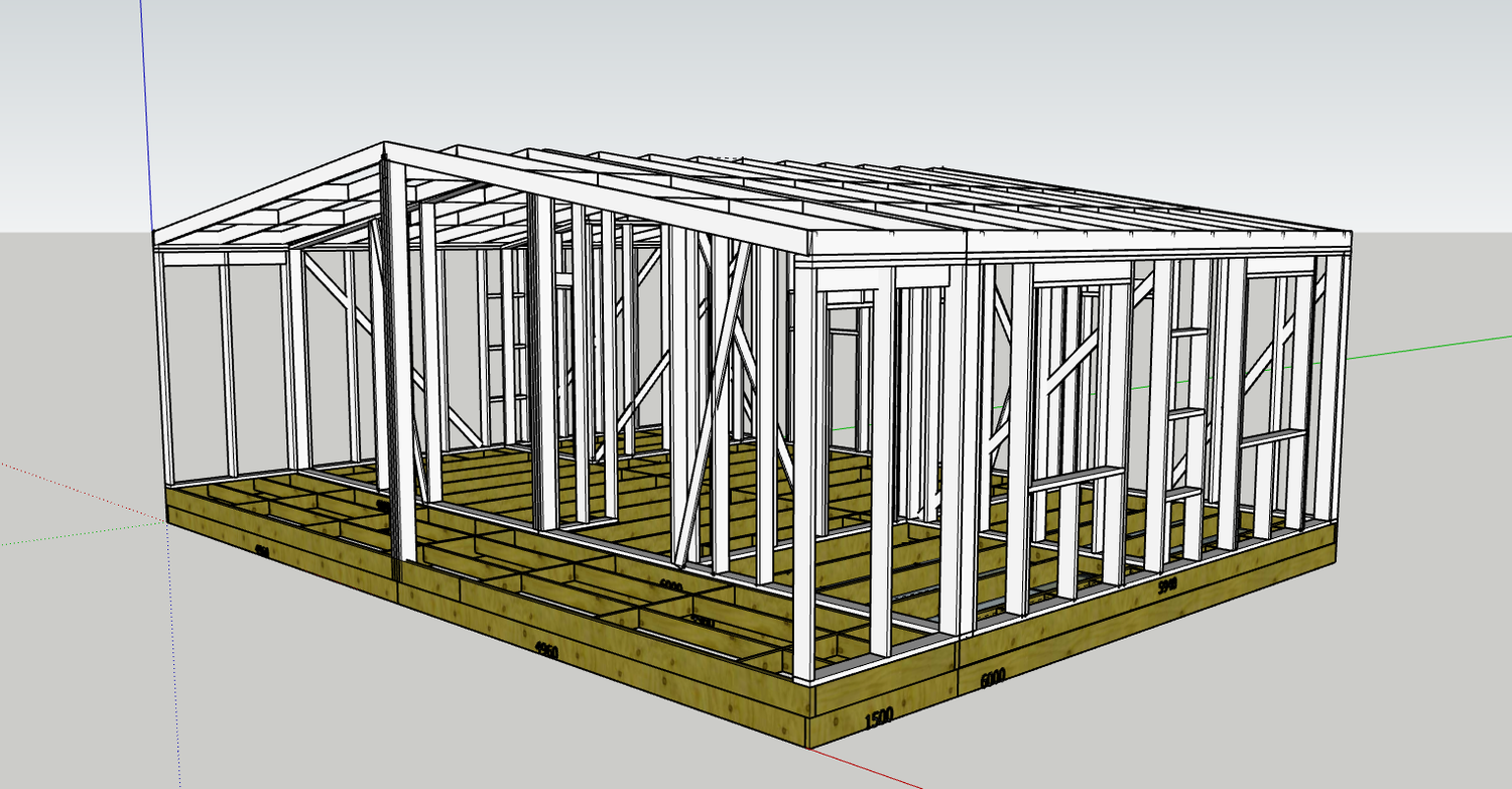 каркасный дом, каркасный сарай, каркасный хозблок, каркас дома, каркасный одноэтажный дом