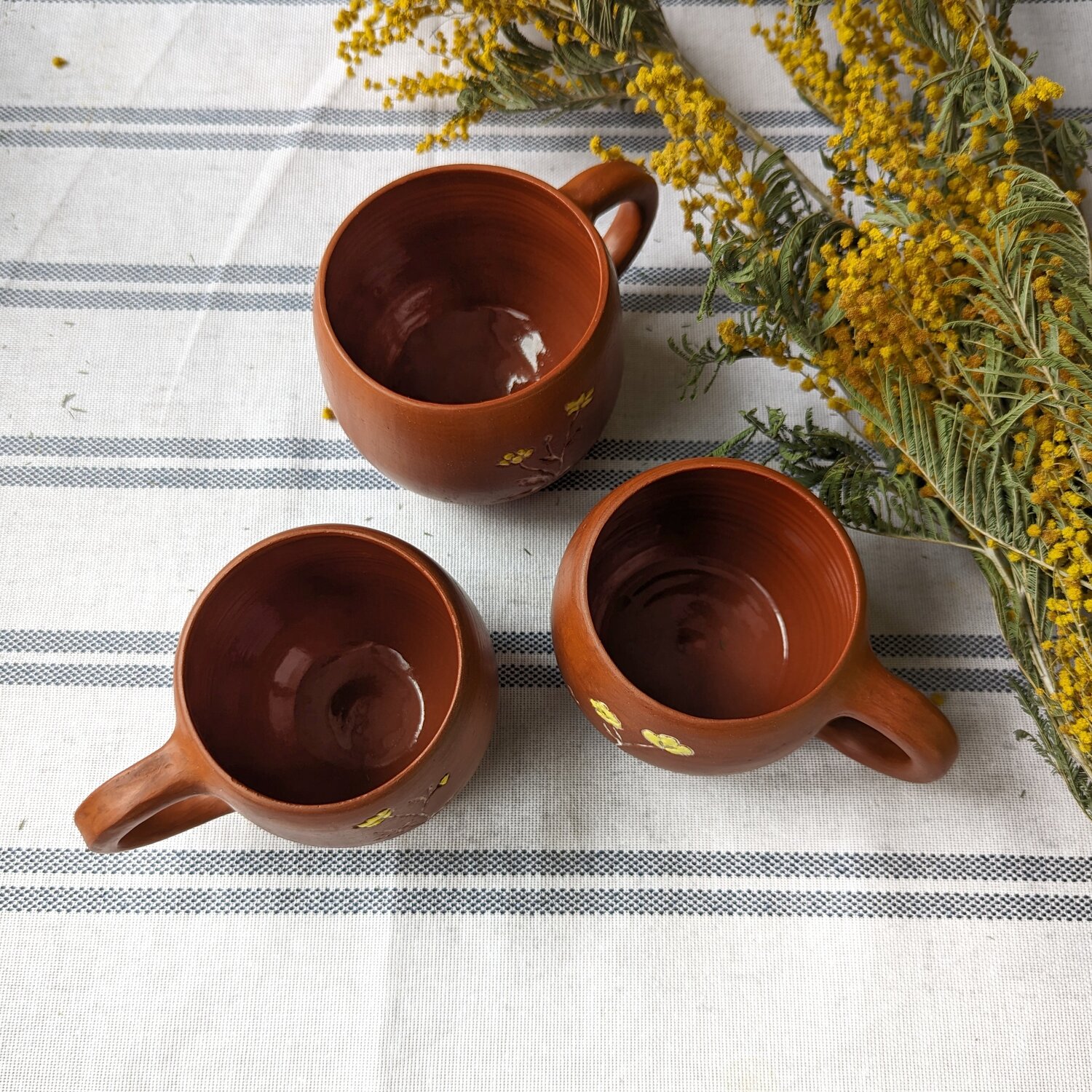 глиняная посуда, чайник "red clay", 1.7 л, микс, керамическая турка с чашками, керамика, посуда