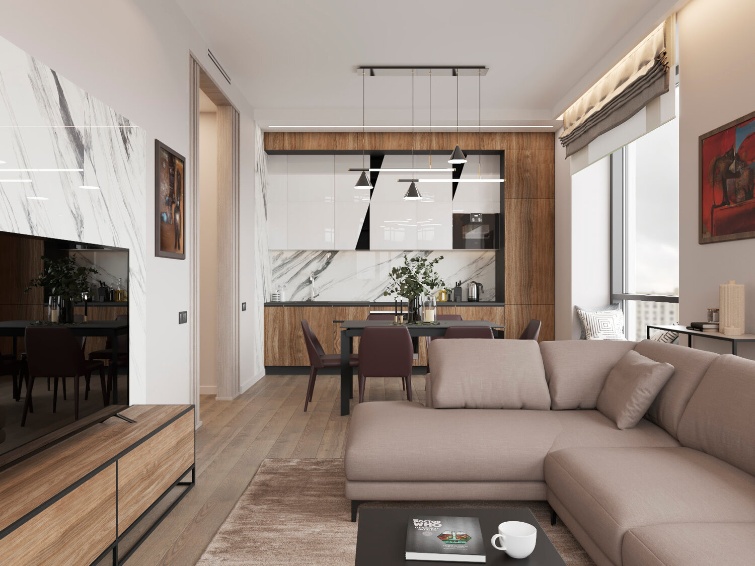 гостиная интерьер, интерьер гостиной кухни, дизайн интерьера, интерьер дизайн квартиры, квартира в современном стиле