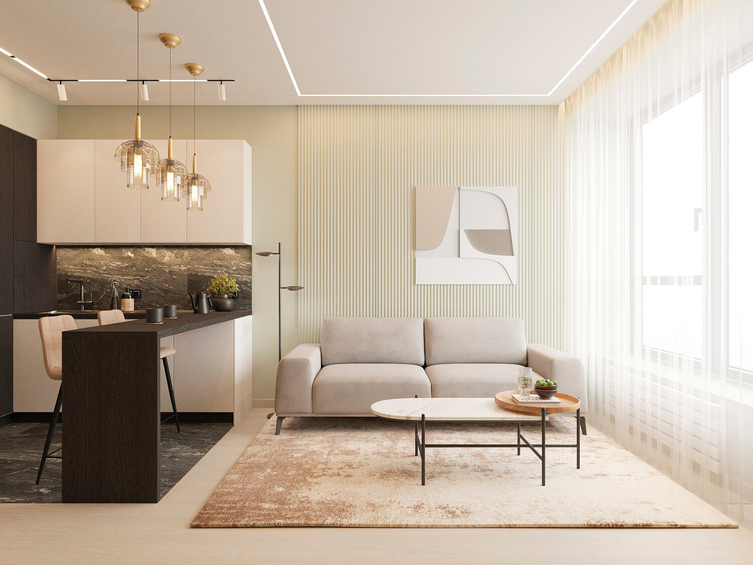 кухня гостиная в стиле модерн гостиная, интерьер кухни гостиной, дизайн интерьера, кухня гостиная в стиле модерн, дизайн интерьеров квартир