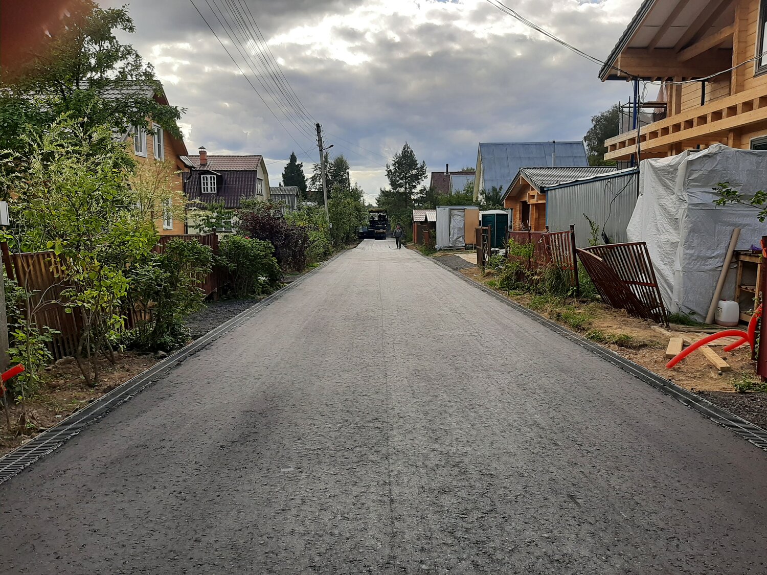 дорога, деревня рыбино новая москва, автомобильная дорога, участок, асфальтирование коттеджа белоруссия