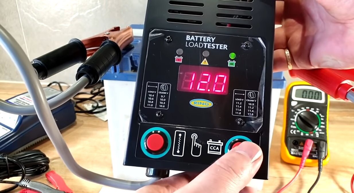 нагрузочная вилка digital battery tester, нагрузочная вилка (прибор для проверки аккумуляторных батарей), тестер аккумуляторов, нагрузочная вилка для проверки аккумуляторов, тестер батарей ring automotive rba15