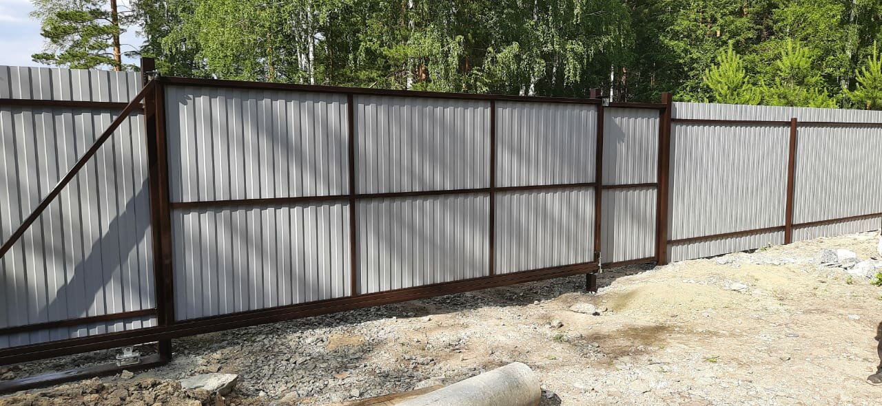 откатные ворота, откатные ворота 4м, забор и ворота из профнастила, забор ворота, ворота из профлиста