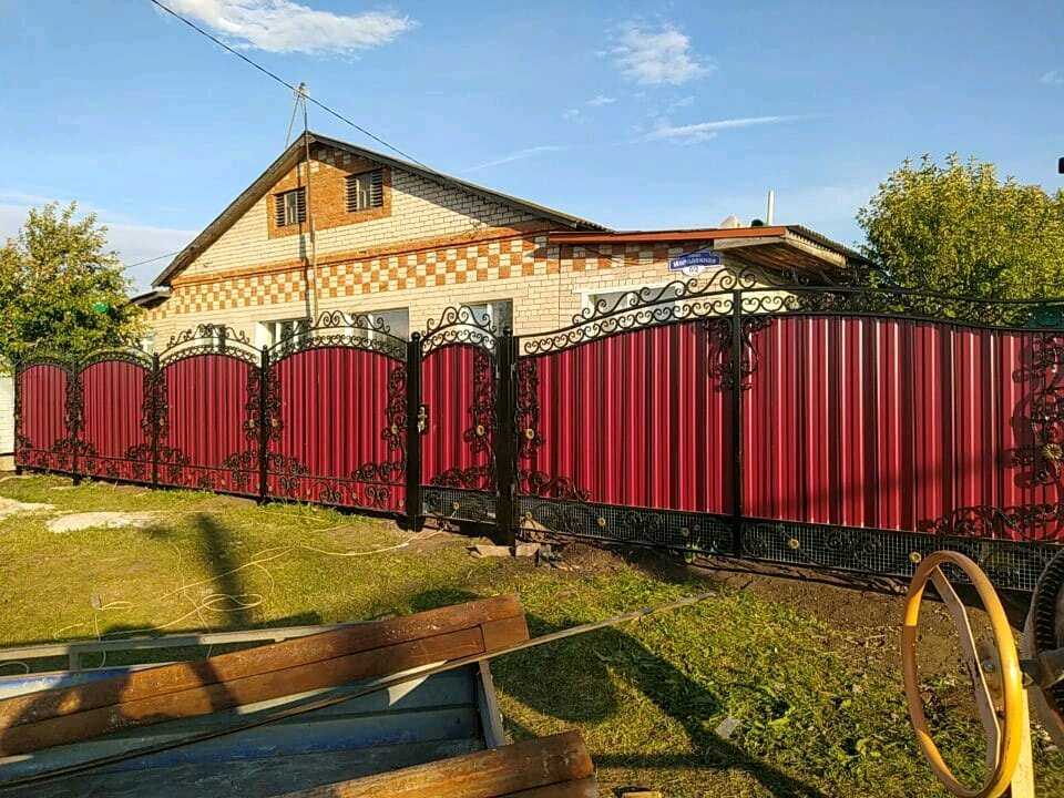 ворота и калитка, ворота профнастил, калитка забора, забор и ворота, кованый ворота