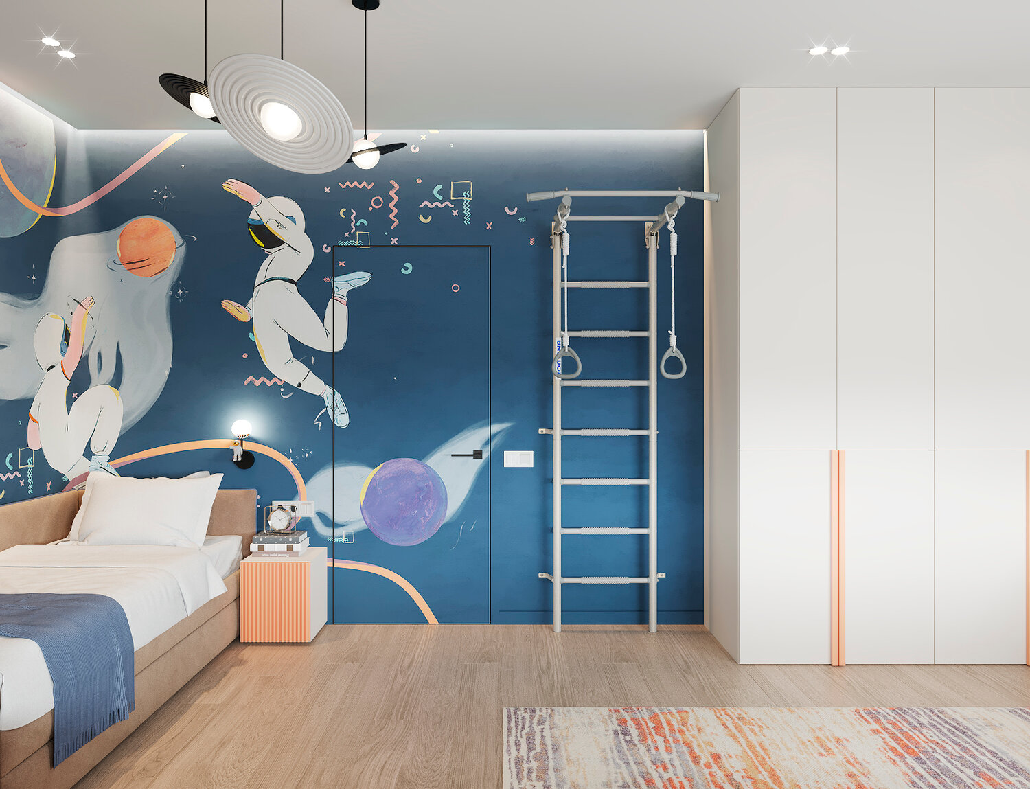 дизайн детской комнаты для мальчика, детская для мальчика дизайн, детская в стиле космос, дизайн комнаты для мальчика, комната в космическом стиле для мальчика