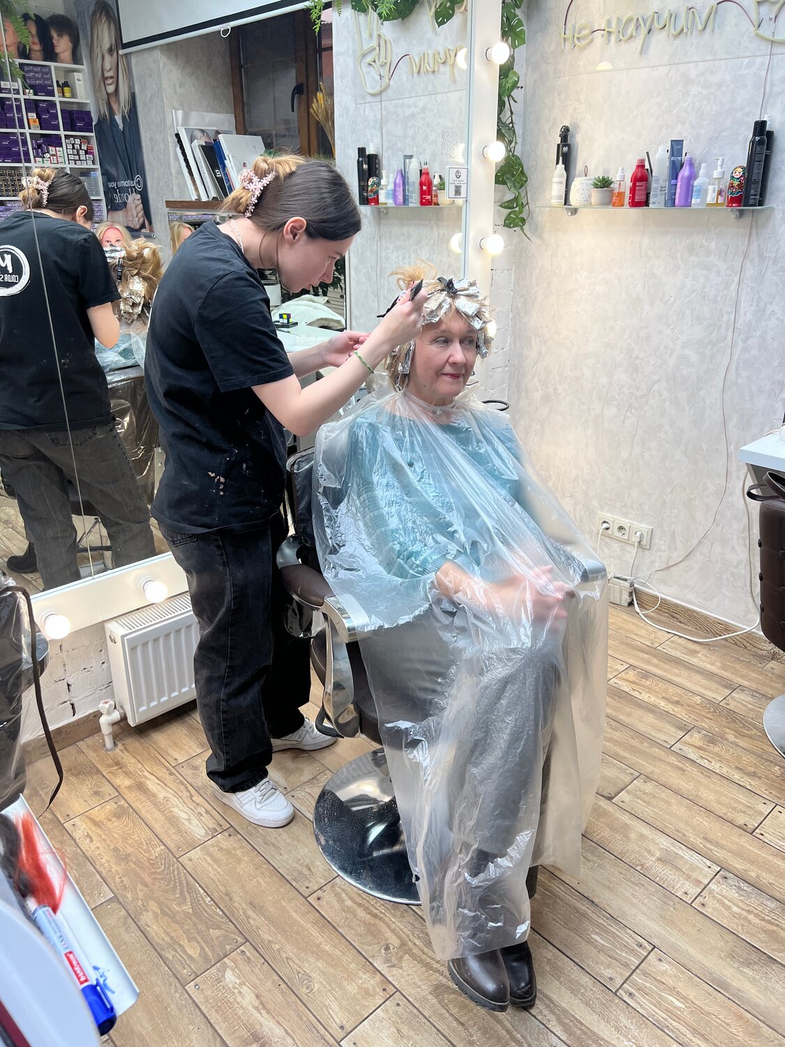 женщина, человек, салон, стрижки, парикмахерской