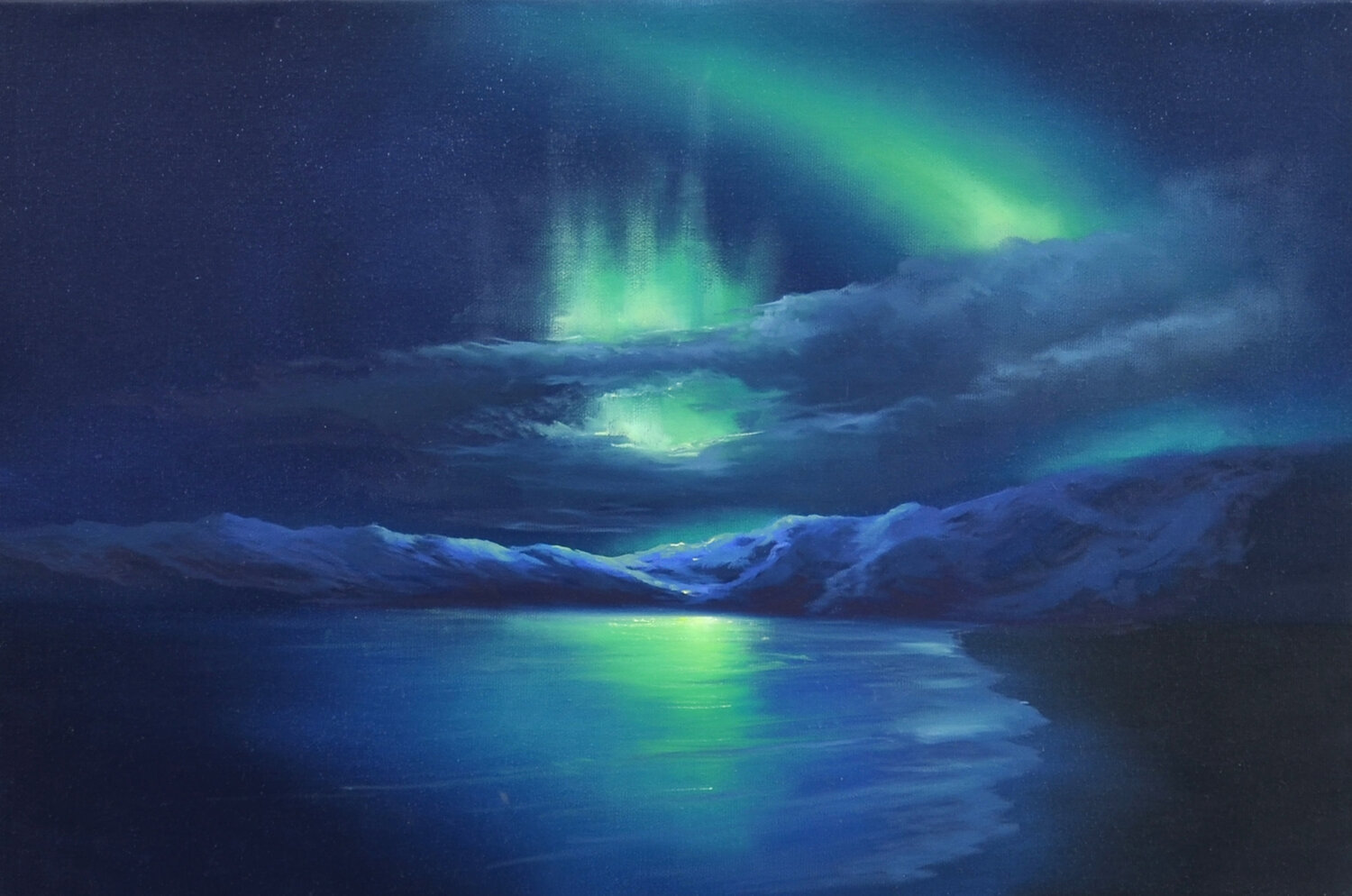 северное сияние, картина северное сияние, полярное сияние, aurora borealis, северное сияние арктика