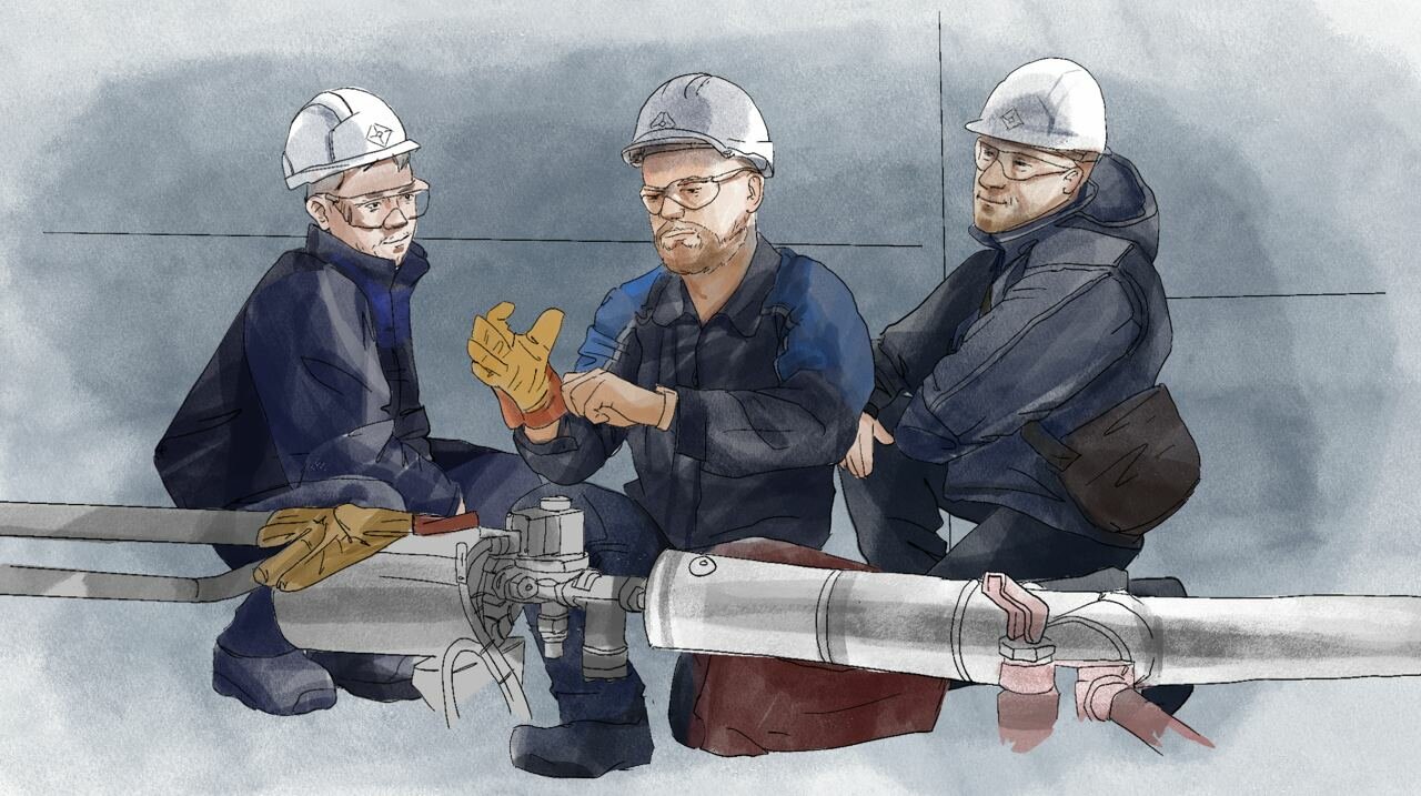 неразрушающий контроль, рисунок нефтяника, дефектоскопист неразрушающего контроля, радиографический контроль сварных швов, неразрушающий контроль сварных соединений