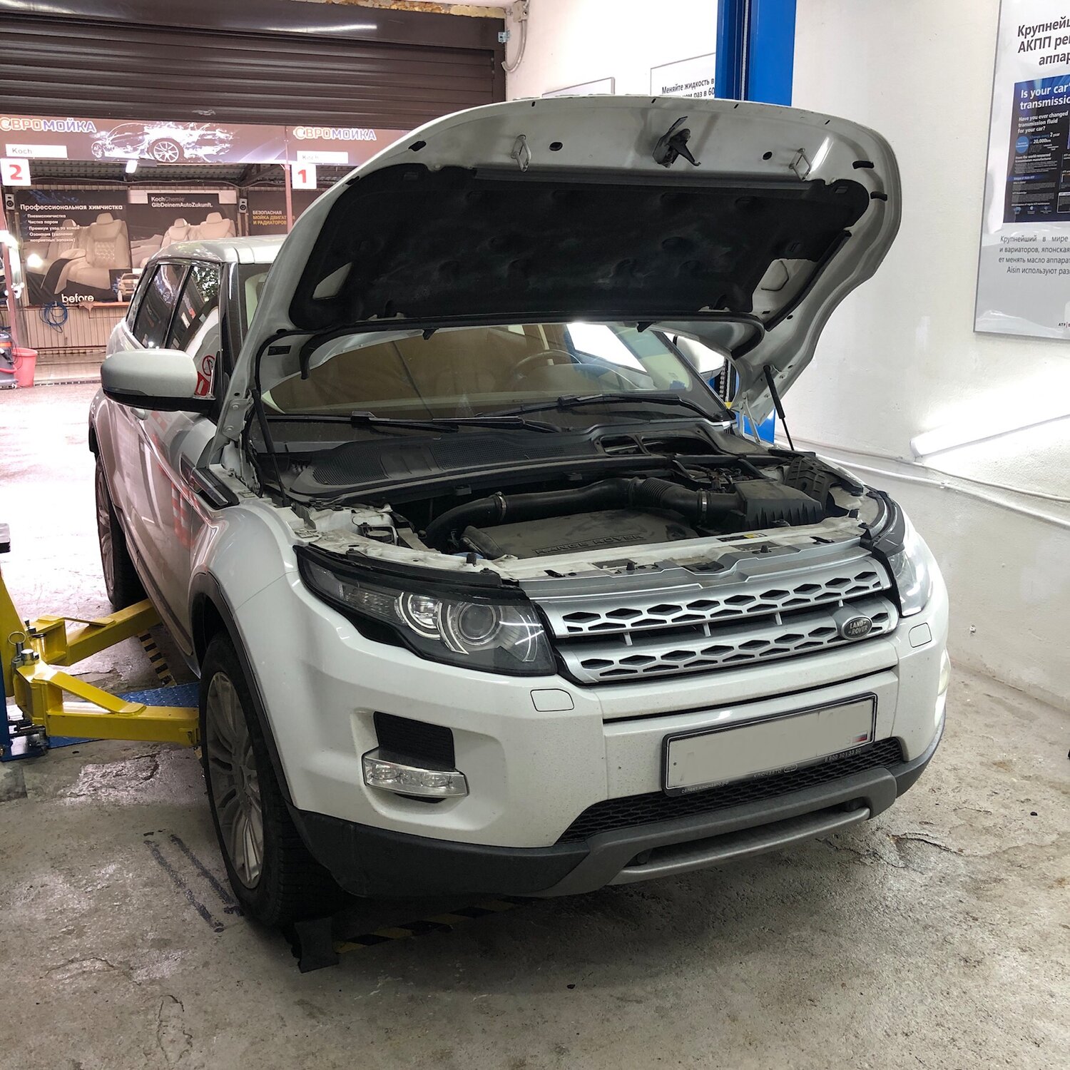 рендж ровер эвок 2011 открытый капот, автомобиль, авто, range rover evoque, Land Rover Range Rover III