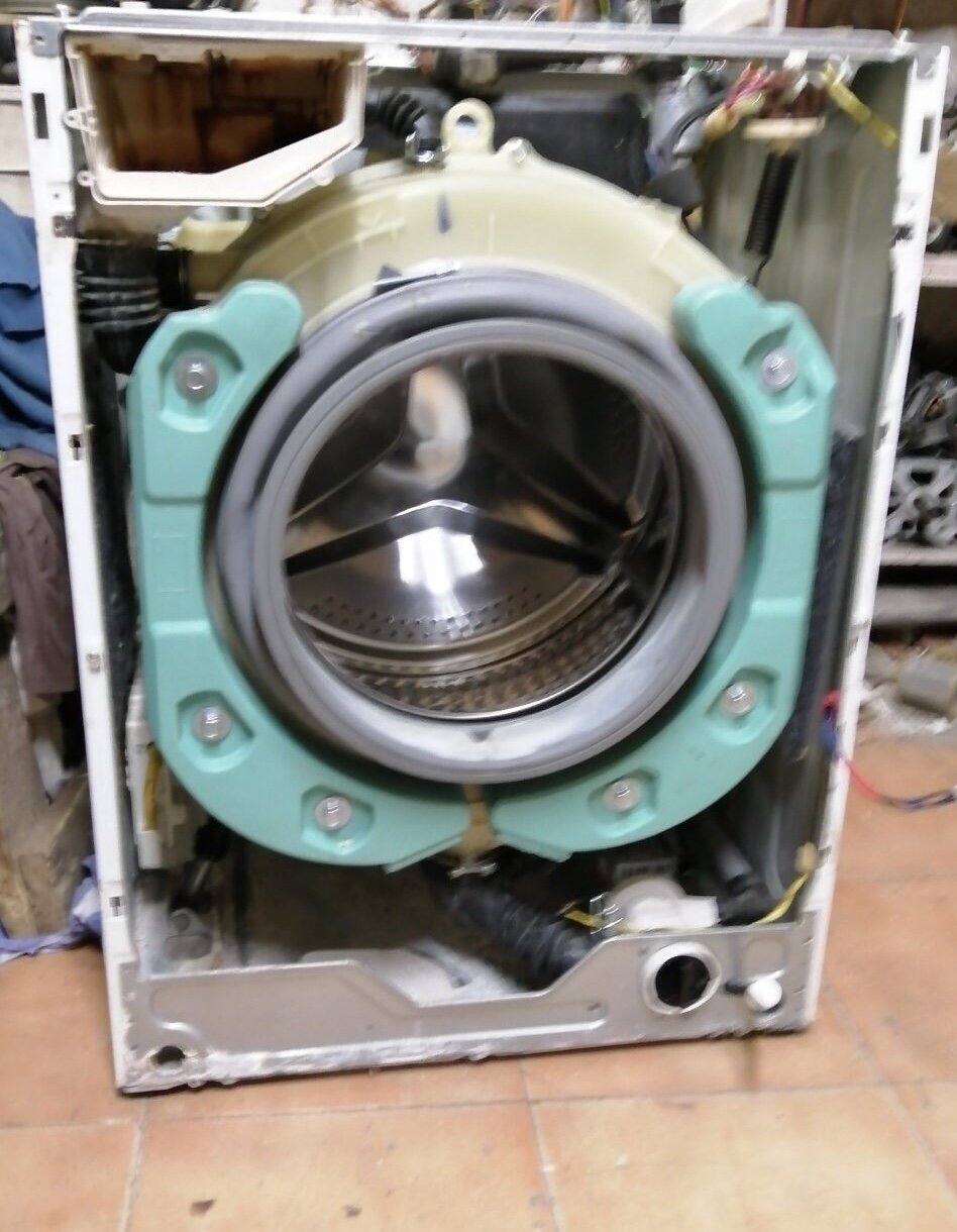 стиральная машина, бак стиральной машины lg 1060nd, бытовая техника, техника, стиральная машина изнутри