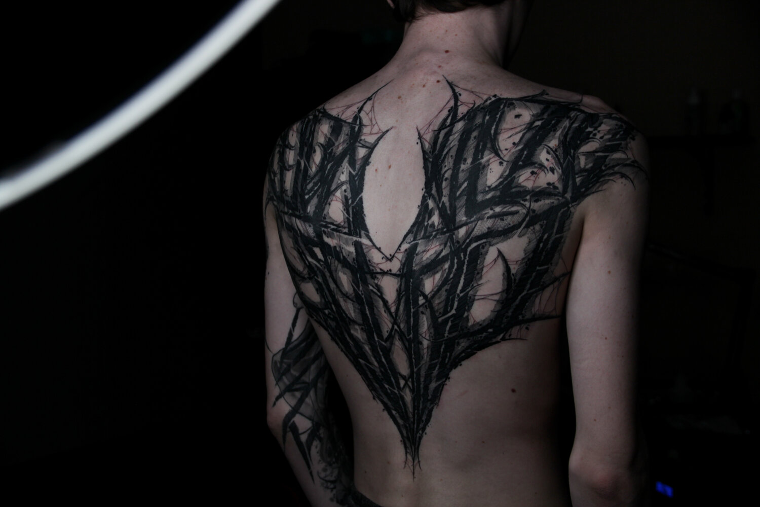 татуировка, tattoo, на спине, тату линии на теле, тату для парней