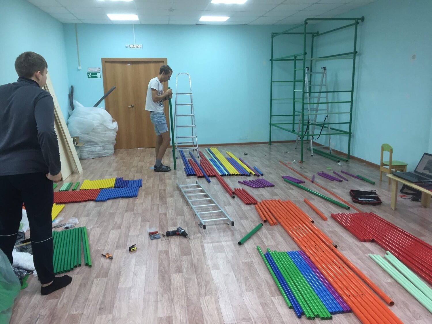 детский сад, спортивный зал, в школе, оборудование, садик