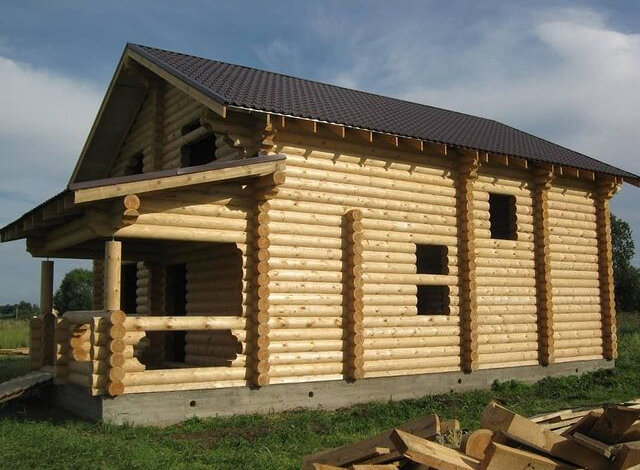 баня из оцилиндрованного бревна 6*5, сруб, сруб 6 9 оцилиндрованного бревна, баня из оцилиндрованного бревна 6х9, сруб бани 6х6