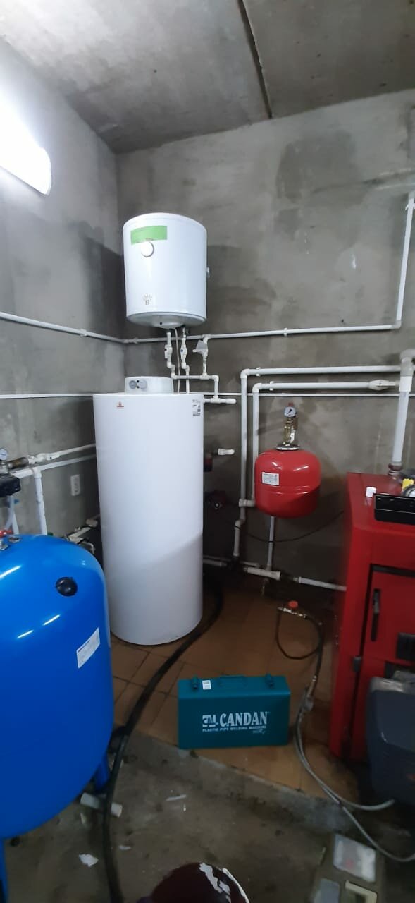 монтаж водоснабжения, обвязка бойлера fe200bm protherm, водоснабжение частного дома, монтаж котельной, монтаж котла отопления