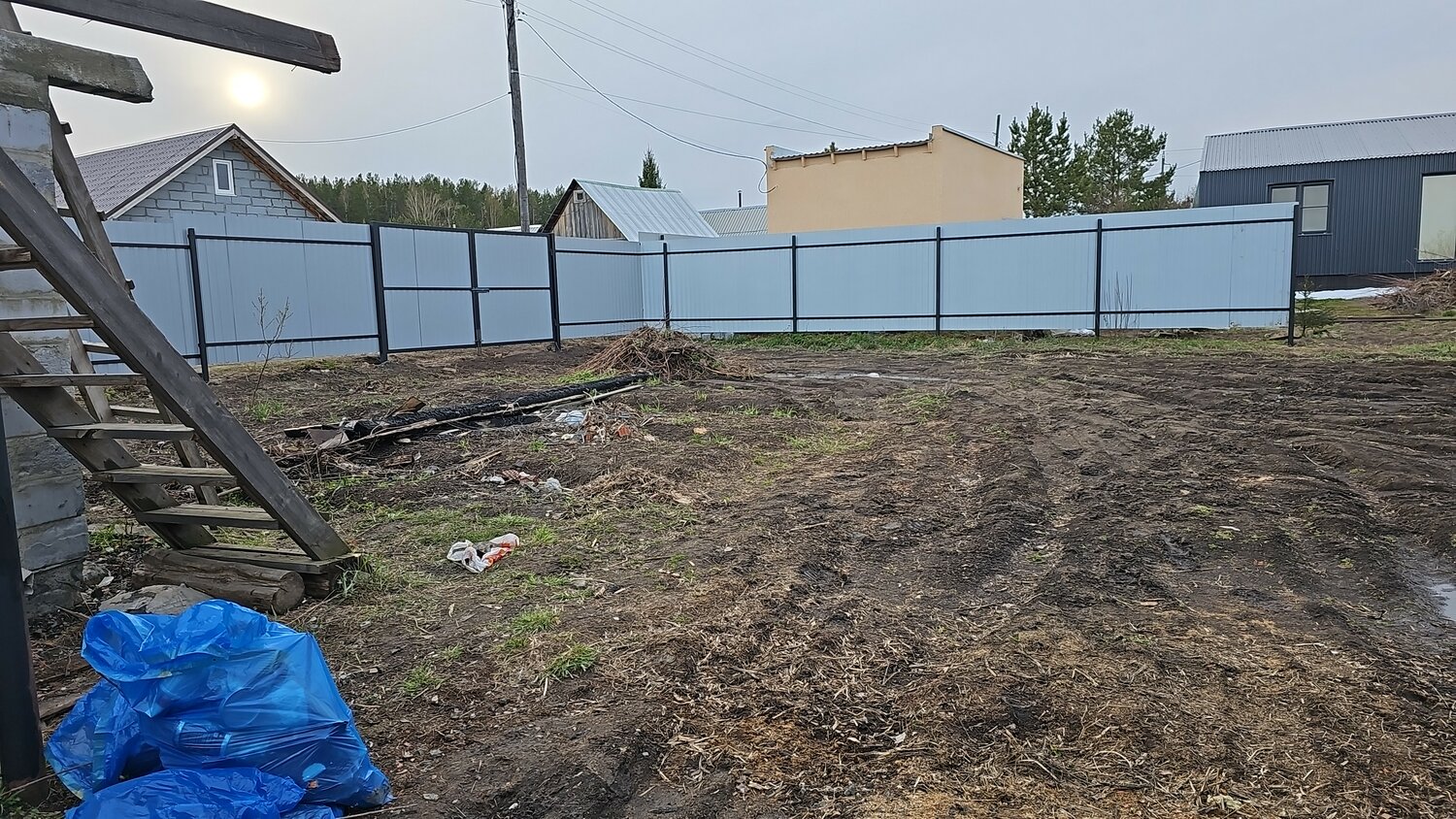 участок, забор, монтаж забора, забор из профнастила, деревня алферово павловский посад