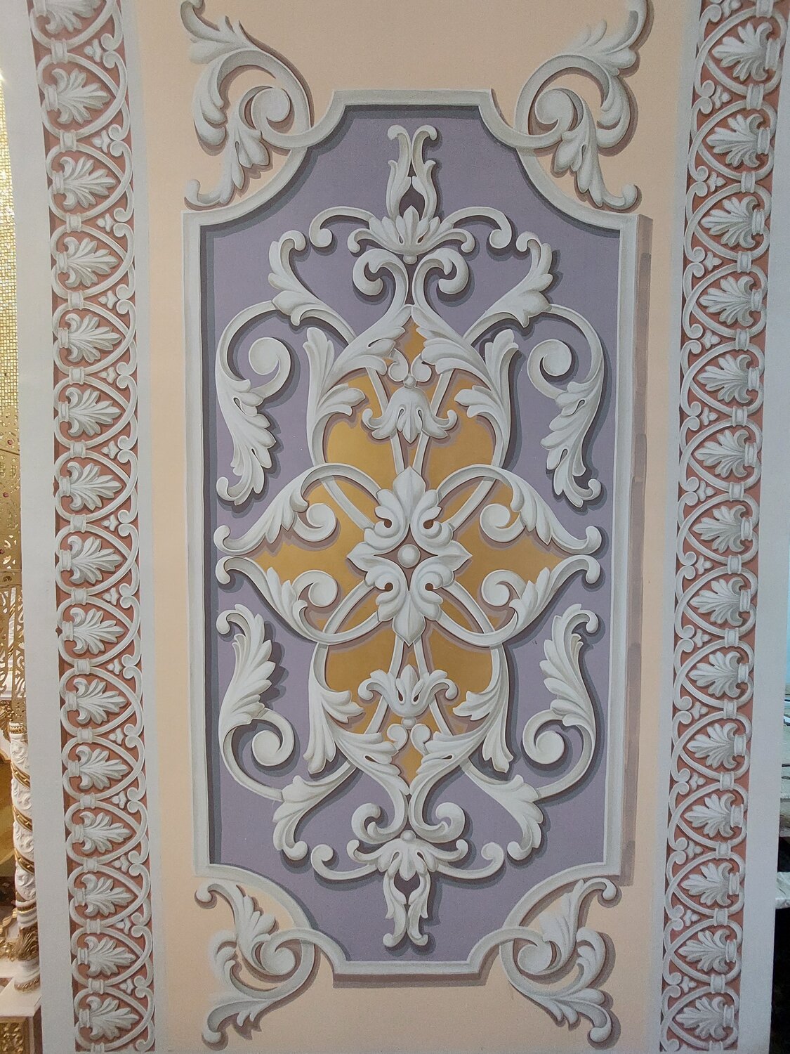 альфрейная роспись храма, альфрейная роспись ренессанс, альфрейные росписи в храме, роспись храма 19 век альфрейная, альфрейная роспись гризайль
