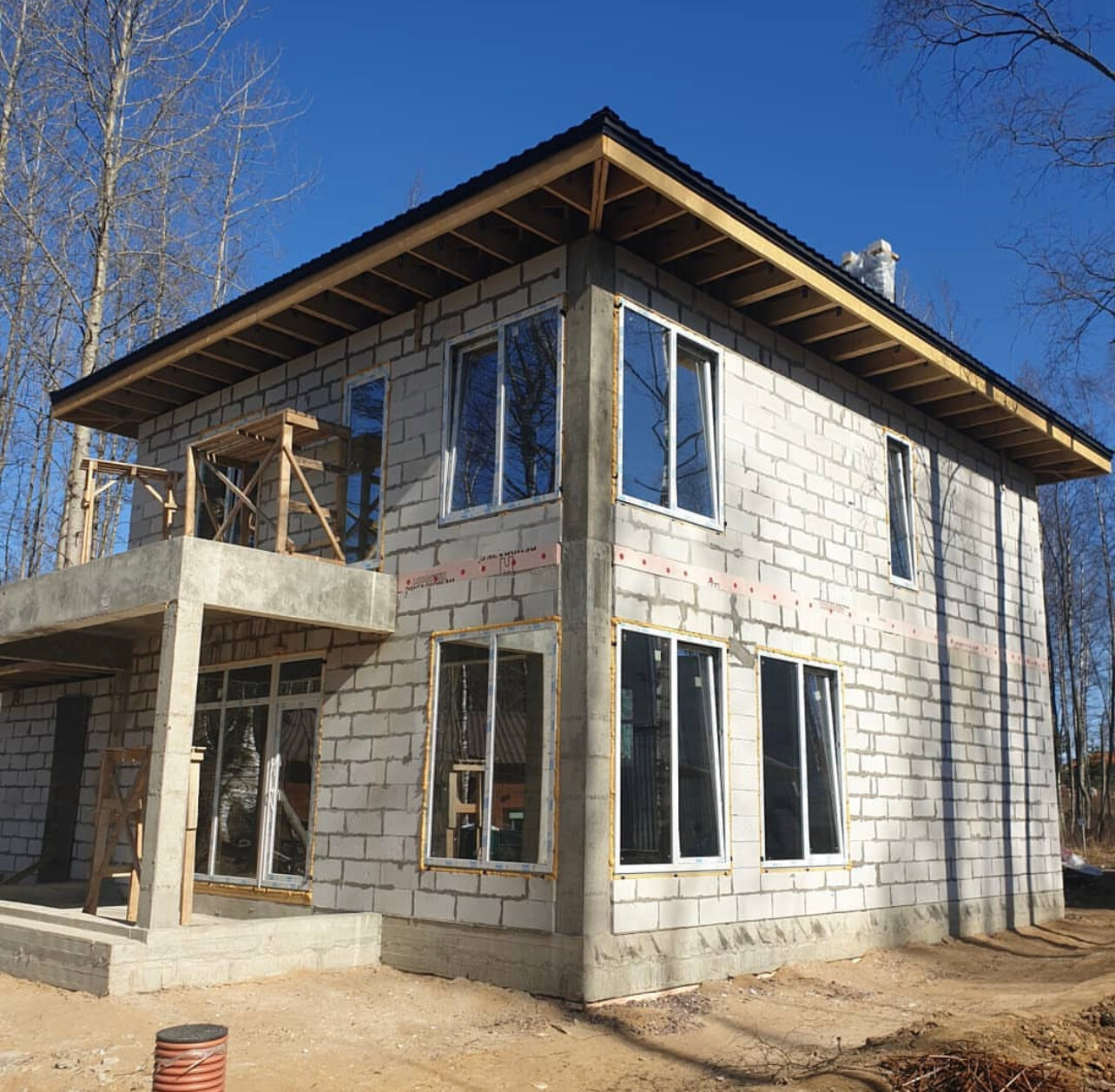 строительство загородного дома, загородный дом, строительство домов, дом из газобетона, коттедж