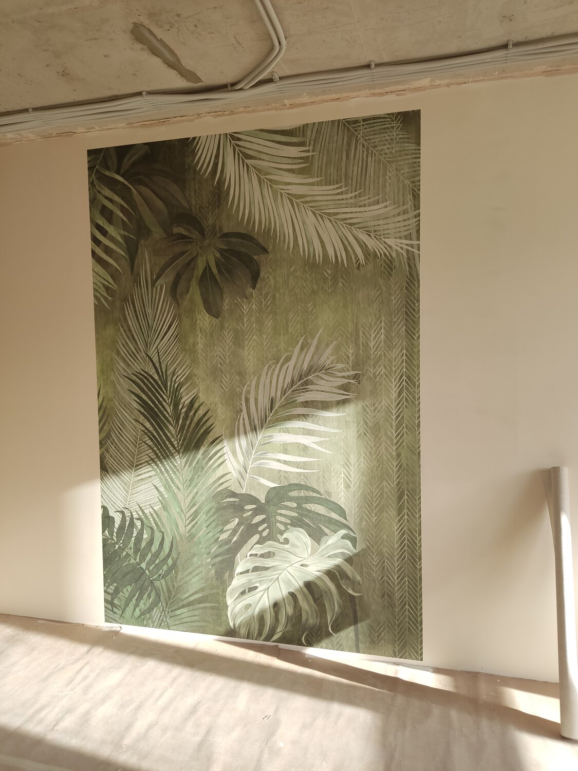 интерьер, панно affresco ab142-col1, фрески affresco vesna ab142-col1, декор, фреска листья пальмы