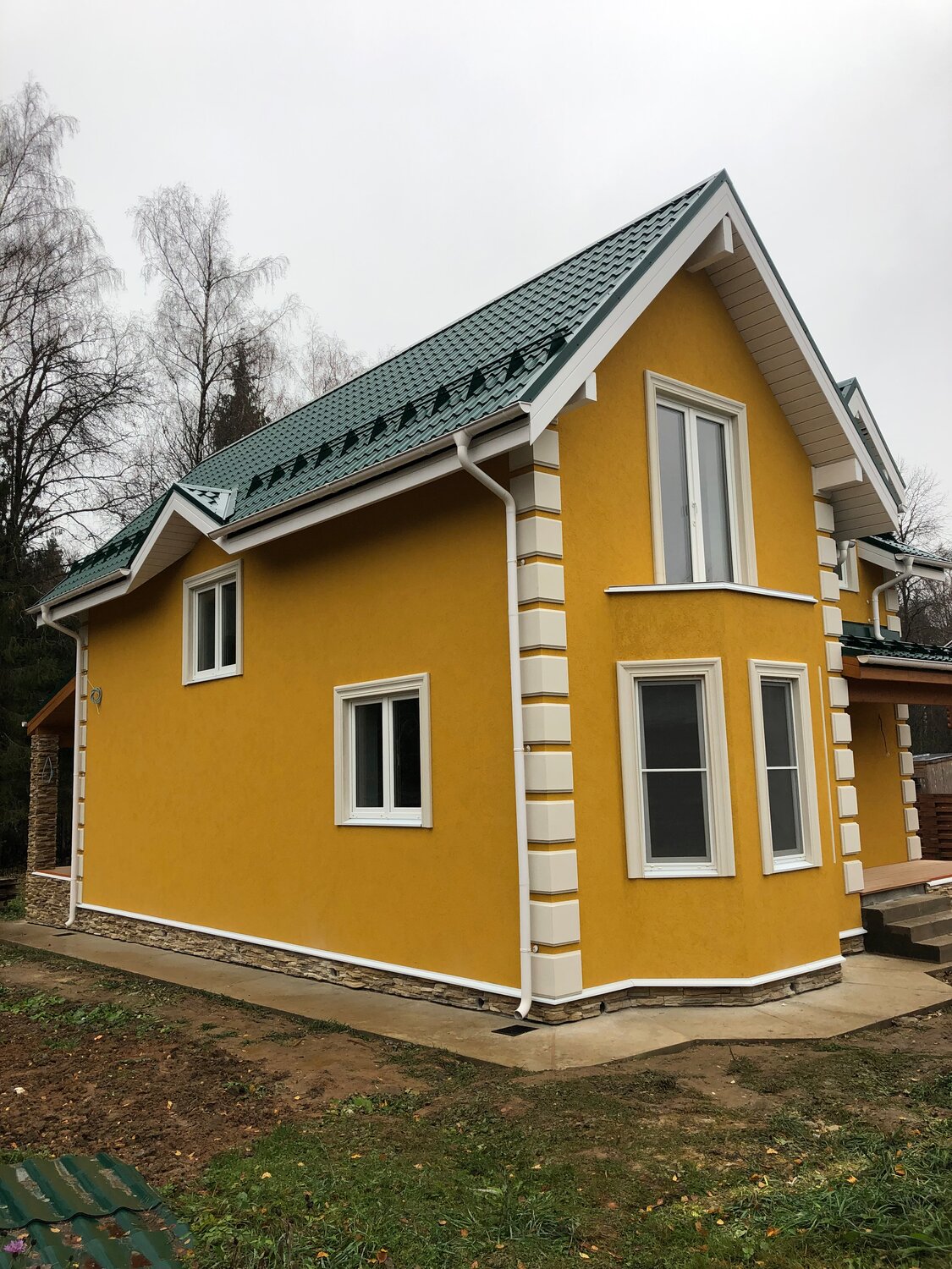загородный дом, коттедж, дом, окрашенные фасады домов, окраска фасада