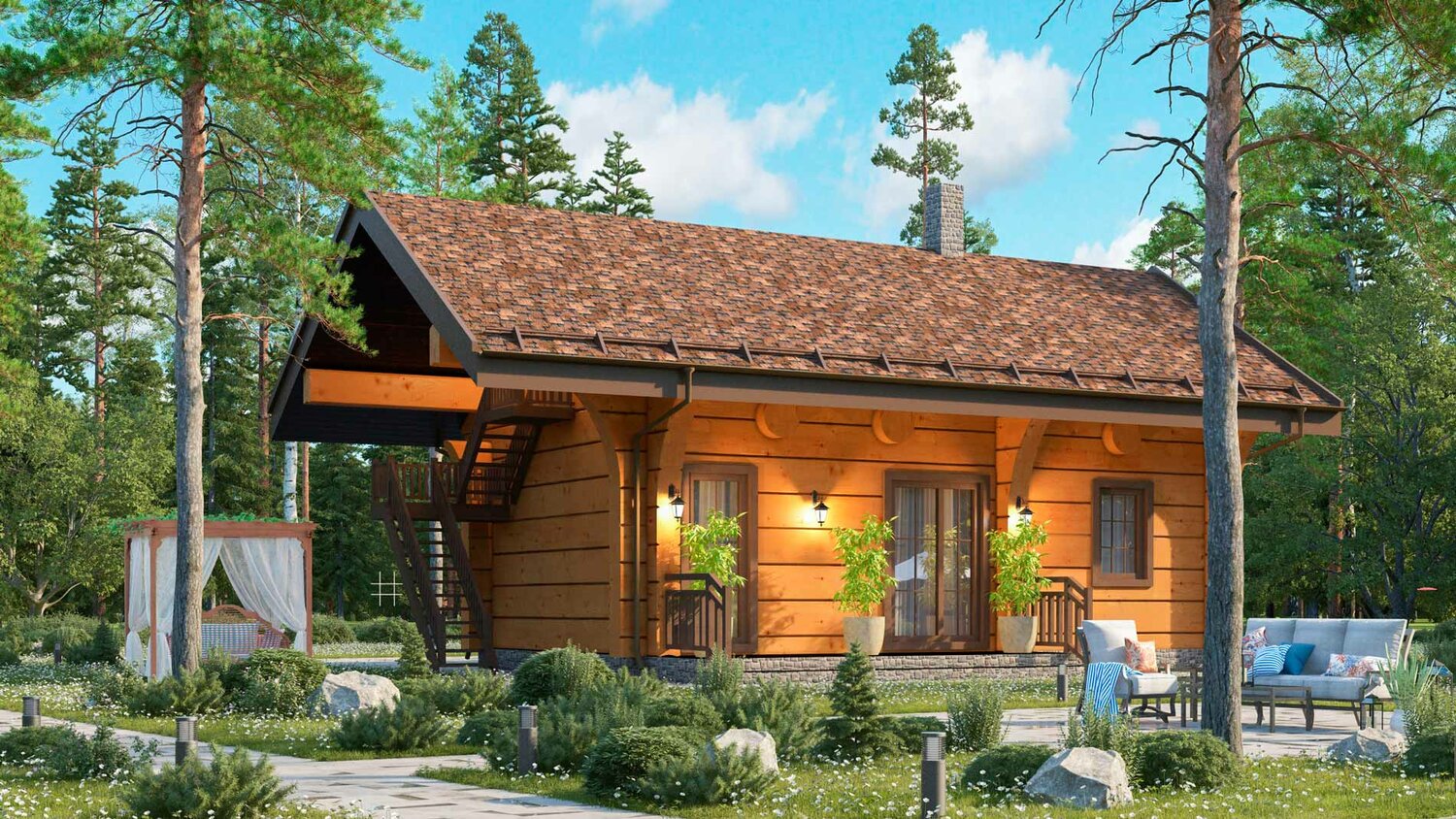 Дом с баней из лафета проект Кедровый Дом - Ремонт и строительство, Строительство домов и коттеджей, Строител