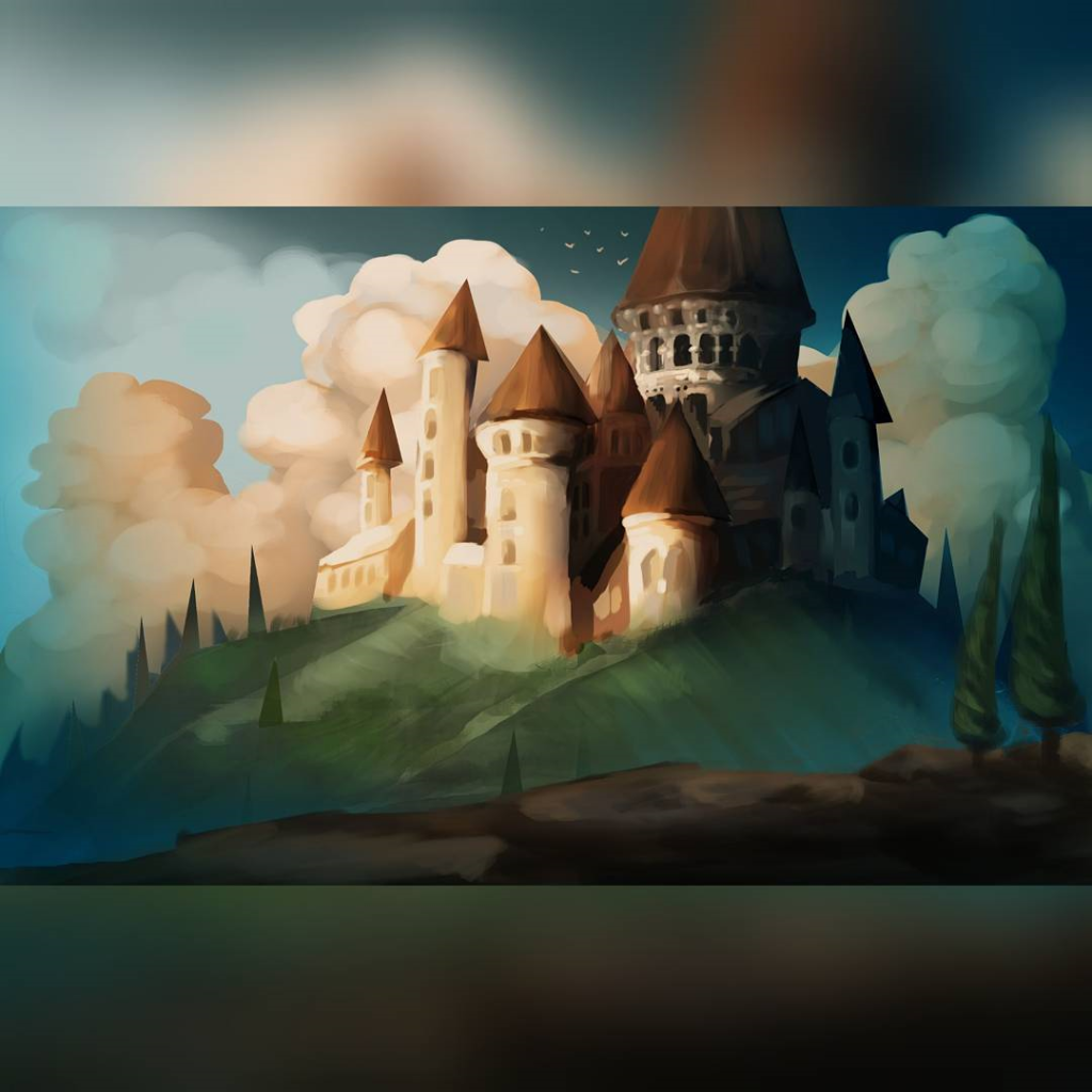 сказочный замок, michiel schrijver художник, замок чернолют, средневековый замок, замок рисунок
