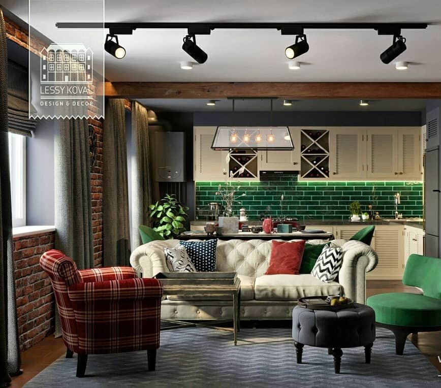 дизайн интерьера, интерьер, studia 54 интерьер, interior design, гостиная лофт