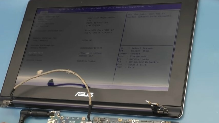 экран, экран с текстом, ноутбук, матрица для ноутбука asus, процессор для ноутбука