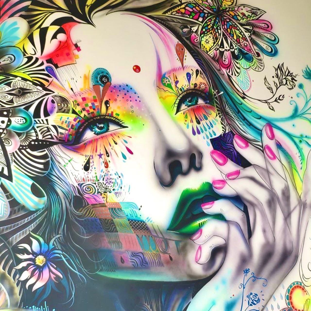 креативные картины, девушка абстракция, рисунок, minjae lee картины, картины