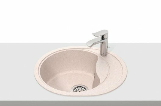 мойка из искусственного камня, каменная мойка, кухонная мойка из искусственного камня, круглая мойка, мойка каменная а02 шампань