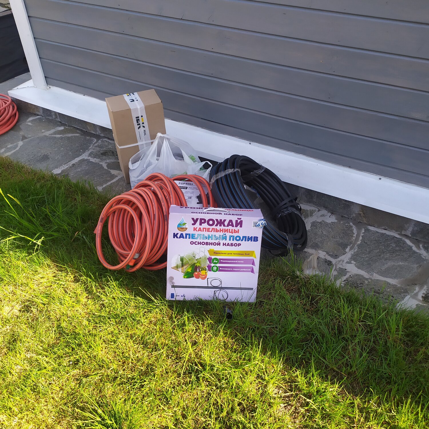 шланг для полива, полив, шланг gardena basic, шланг gardena, теплый пол для теплицы электрический