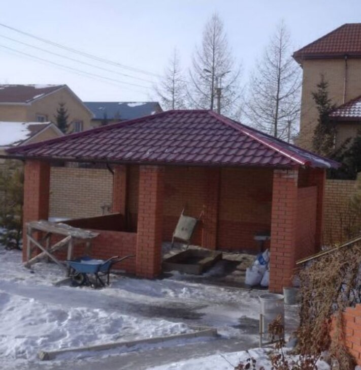 беседка из кирпича, кирпичная беседка, беседка для дачи из кирпича, беседка из красного кирпича, проект беседки из кирпича