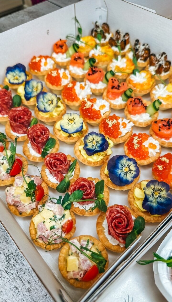 закуски кейтеринг, закуски, вкусные закуски, тарталетки, закуски на праздник