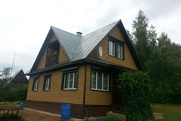 дом дача, сайдинг docke lux bergant кедровый орех, дом сайдинг, сайдинг дома, сайдинг деке