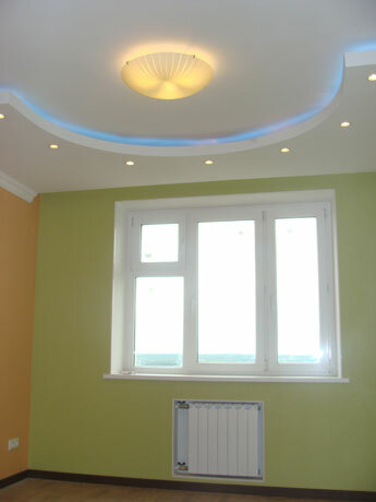 потолки из гипсокартона, двухуровневые потолки из гипсокартона, крашеный потолок из гипсокартона, потолок гипсокартон фигурный, дизайн потолка из гипсокартона