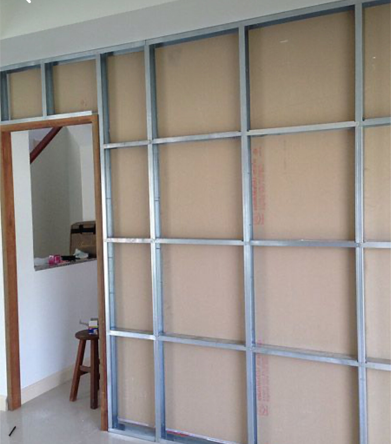 каркас под гкл т.100мм, перегородка из гипсокартона каркас, перегородка из профилей, перегородка из гипсокартона, межкомнатная перегородка из гипсокартона