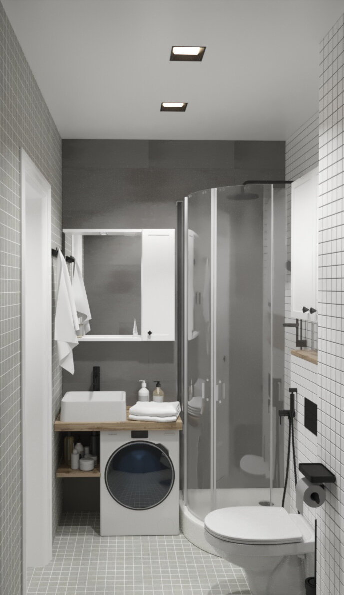 санузел 2м2 планировка с душевой кабиной, санузел в квартире студии, санузел в квартире, дизайн ванной комнаты с туалетом и стиральной машиной, дизайн совмещенного санузла с душевой кабиной и стиральной машиной