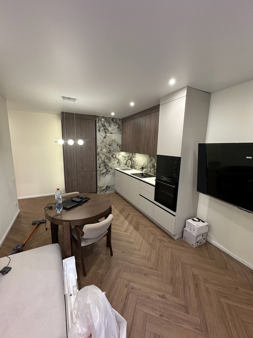 современная кухня, интерьер кухни, дизайн кухни, большая кухня, дизайн кухни гостиной