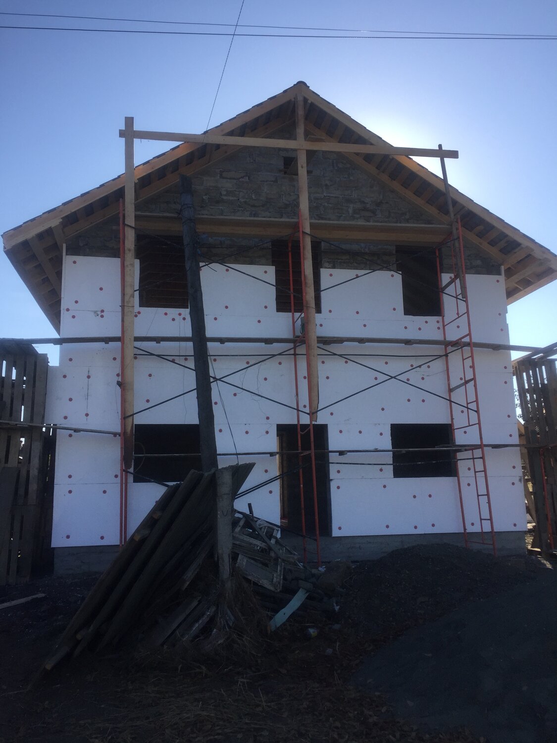 загородный дом, фасад дома, фасадные работы, мокрый фасад, дом коттедж