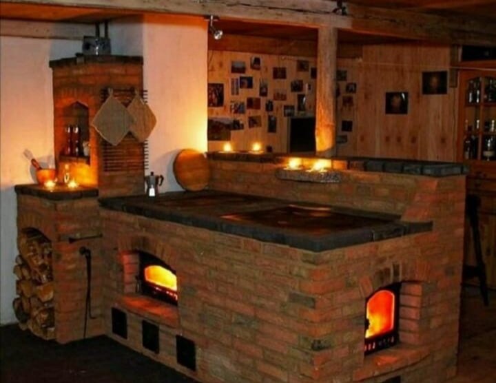 каменная печь в доме, печь на кухню из кирпича, печь из кирпича, кирпичная печь для дома, болгарская печь