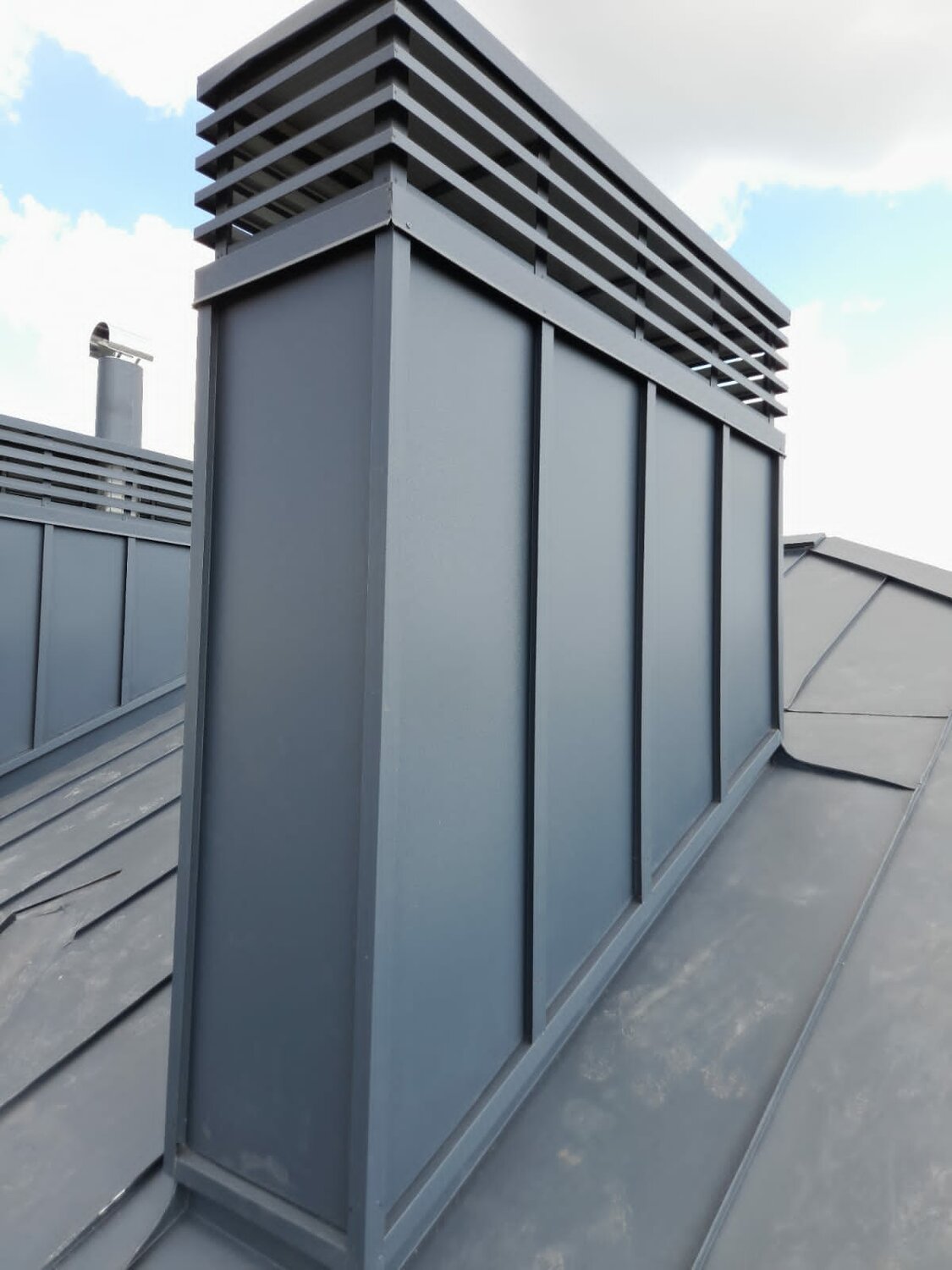 greencoat pural rr23 фальц, фальцевая кровля, металлическая кровля, фальцевая кровля вентиляционные шахты, металлическая крыша