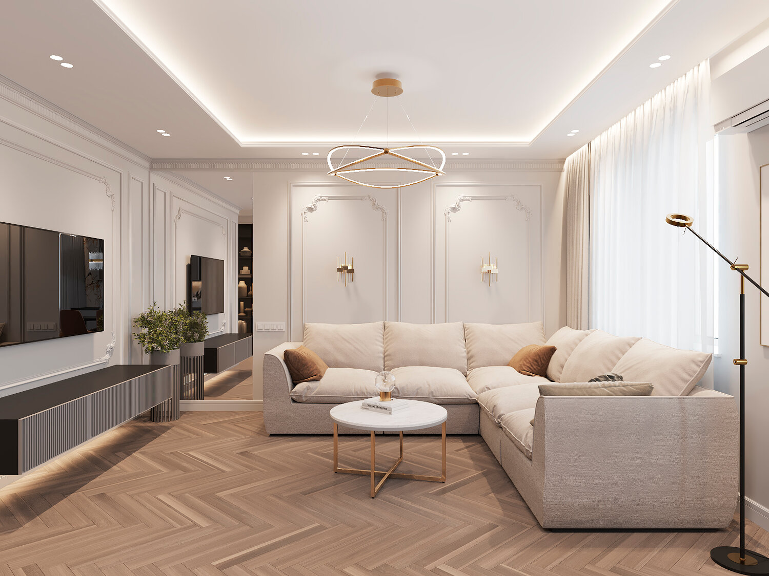 современная классика гостиная, гостиная дизайн, дизайн квартиры жк фаворит, гостиная интерьер, дизайн интерьера дома