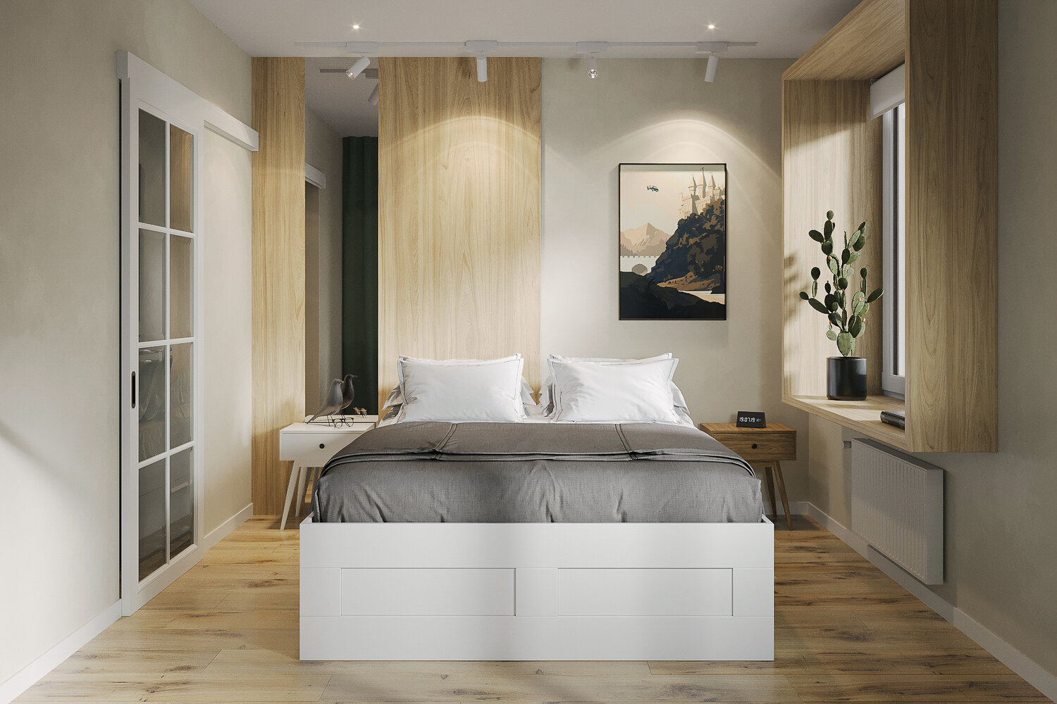 дизайн интерьера спальни, эко стиль спальня, интерьер спальни, современный интерьер, дизайн квартиры студии