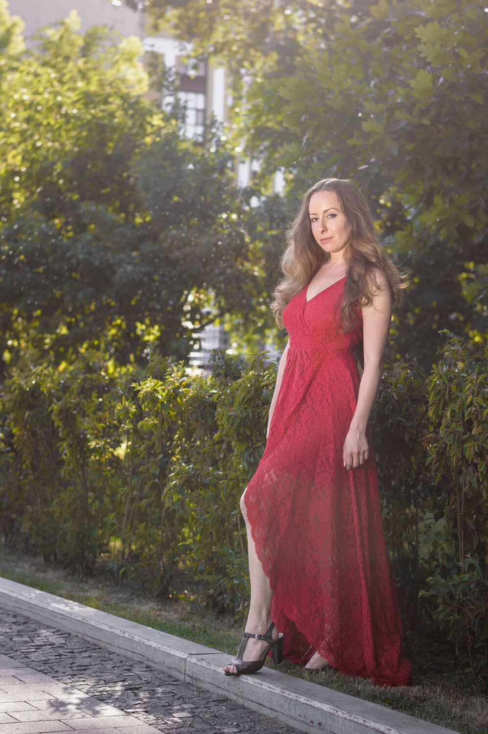 девушка, мария кременецкая, людей, екатерине, длинное красное платье