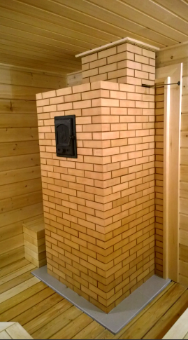 кирпичная банная печь 1х1м, кирпичная банная печь, банная печь под обкладку кирпичом с открытой каменкой, кирпичная банная печь с закрытой каменкой, печь для бани кирпичная с топкой из предбанника и баком